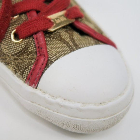 Coach Empire Outline Canvas Sneakers - Tan & Red - Picture 11 of 13